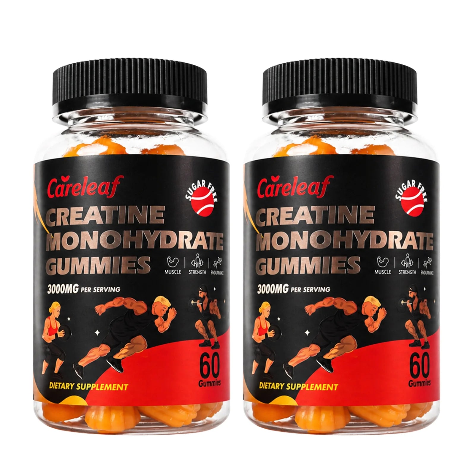 (Free Shipping) Careleaf Sugar Free Creatine Monohydrate Gummies for Men & Women - 3000mg Creatine Gummies for Muscle Growth,Strength & Energy Support - 60 Gummies