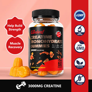 (Free Shipping) Careleaf Sugar Free Creatine Monohydrate Gummies for Men & Women - 3000mg Creatine Gummies for Muscle Growth,Strength & Energy Support - 60 Gummies