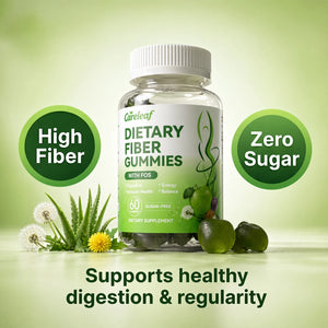 Careleaf Sugar Free Dietary Fiber Gummies for Digestive Health & Regularity -Supplement with Magnesium & Vitamin C -Vegan, Non-GMO - Wellness for Adults