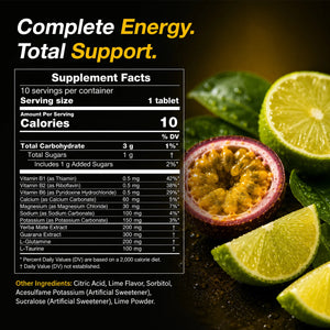 Careleaf Hydration Electrolyte Tablets - with Caffeine from Yerba Mate, Magnesium & 4 Other Electrolytes - Gluten Free, Vegan, Lime Flavor - 10 Count